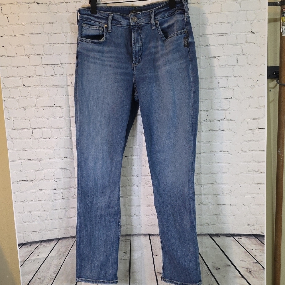 Silver Jeans Women's Straight Leg Blue‎ Denim
